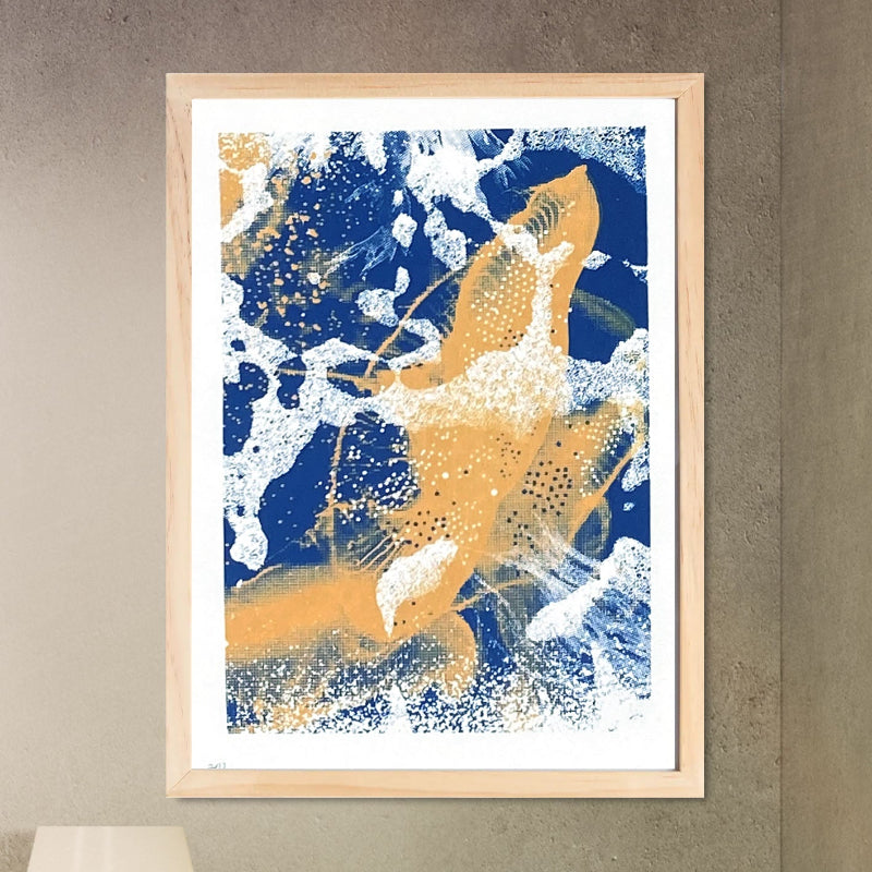 Sérigraphie artisanale Fait main, cloche marine